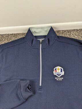 NWOT 2025 Ryder Cup Bethpage Jacket Straight Down Waffle Knit Blue Mens Large